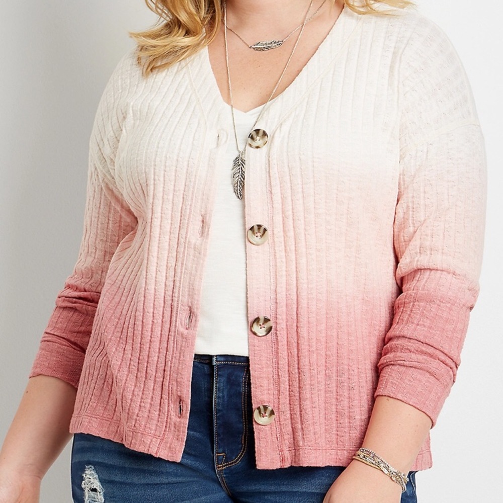 New plus size maurices tie dye ombré cardigan